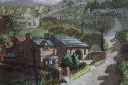 Neil Meacher (British. 1934 - 2010). Watercolour painting. Welsh farms Snowdonia. 1991. H.28 W.23