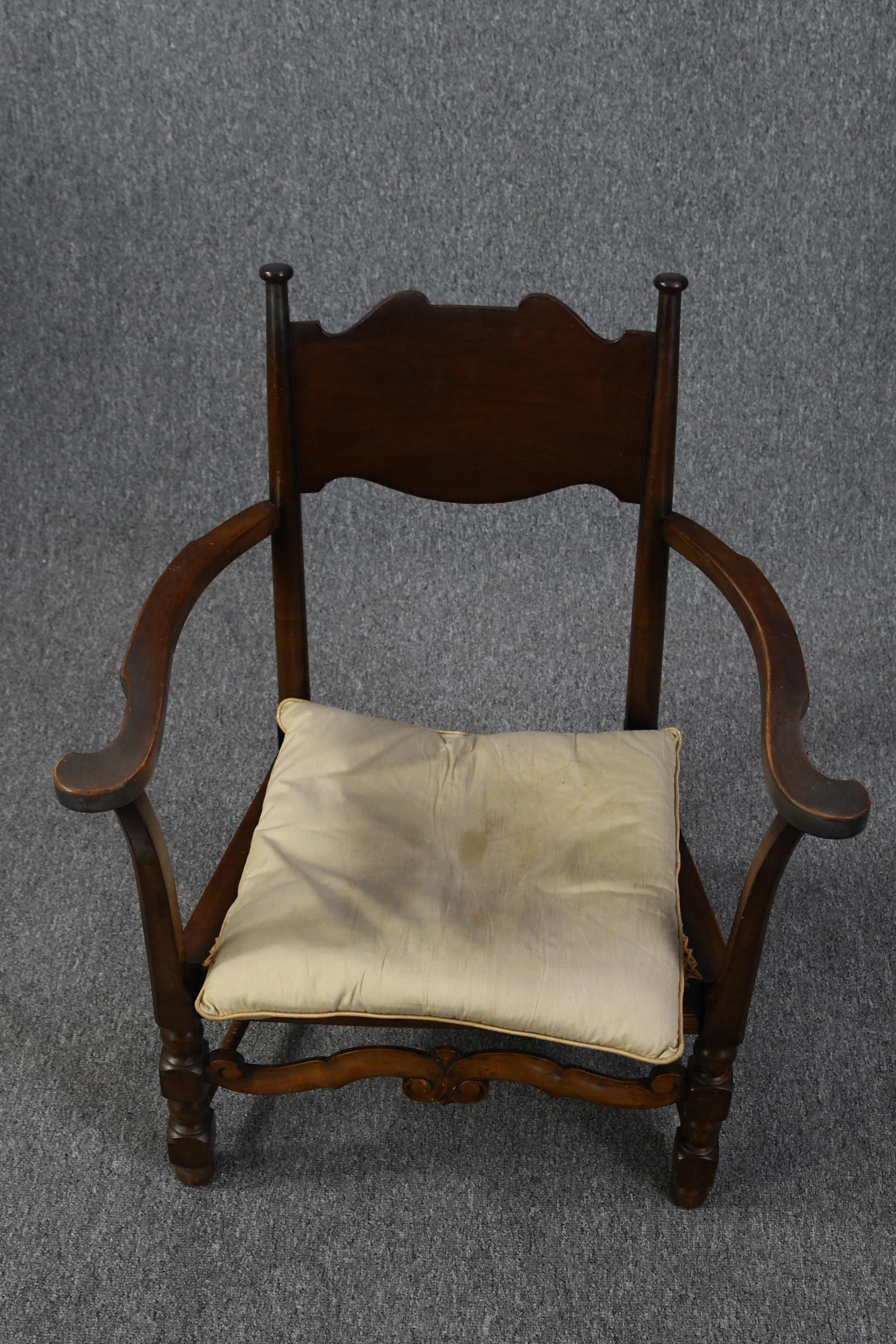 A small low oak open armchair. H.80cm - Image 2 of 4