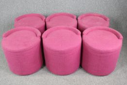 A set of six contemporary stools. H.52 Dia.53cm. (each)