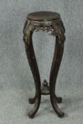 Torchere, Chinese carved and lacquered. H.92 Dia.40cm.