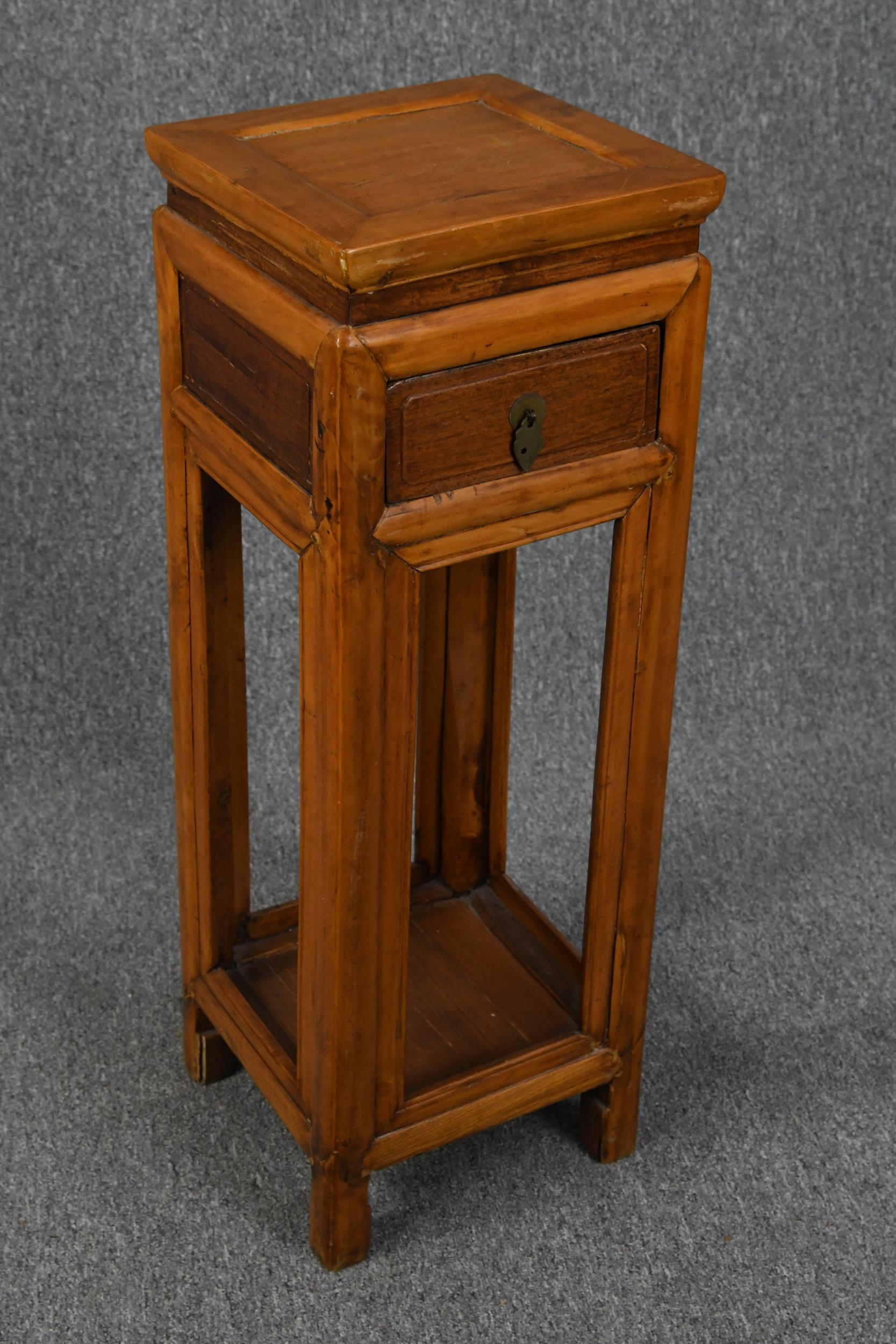 Urn stand, Chinese hardwood. H.89cm W.31cm - Image 2 of 3