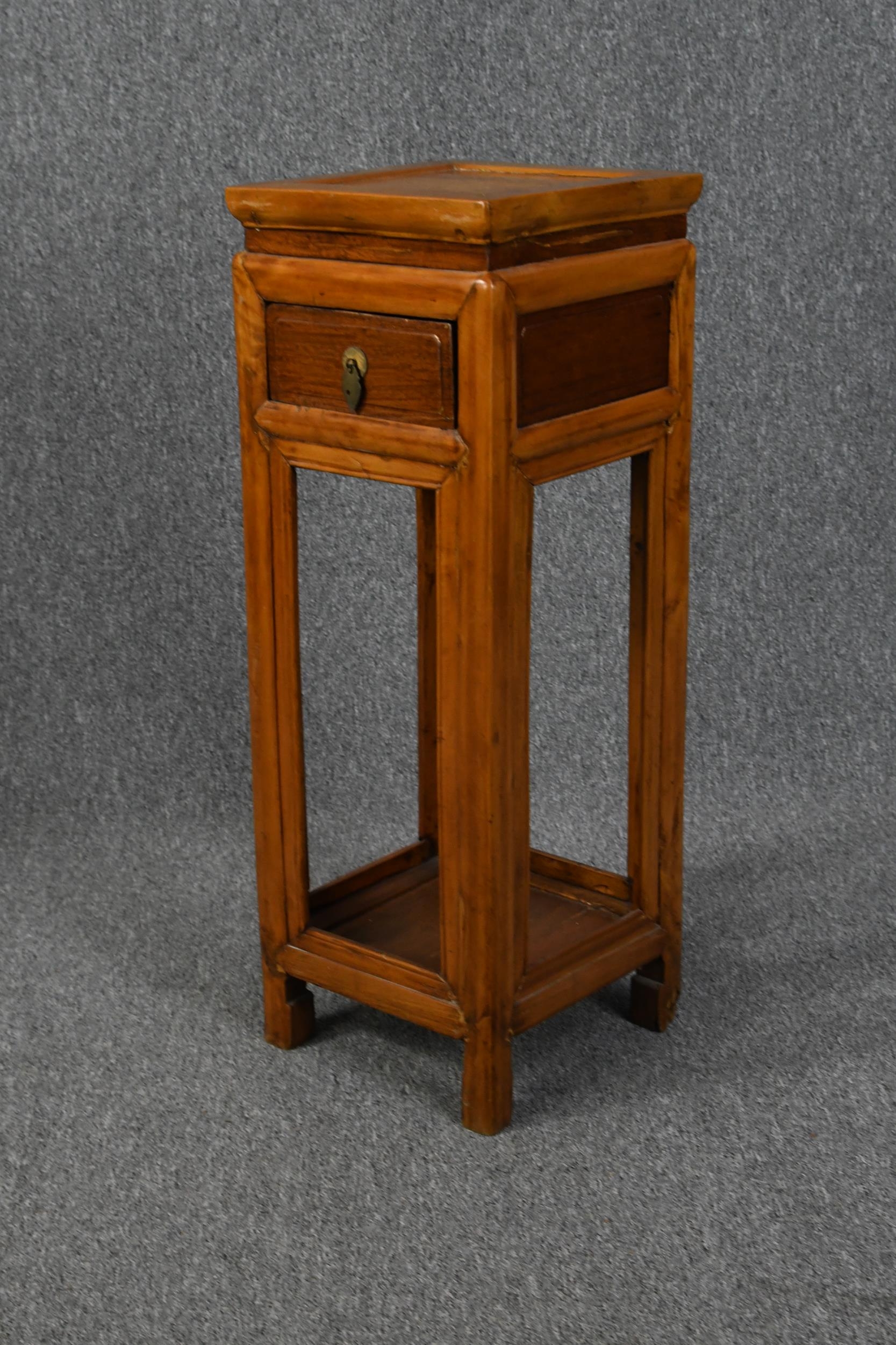 Urn stand, Chinese hardwood. H.89cm W.31cm - Image 3 of 3
