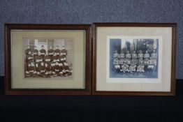 Two framed photographs of Edwardian football teams. Bowes Park and Winchester? Framed and glazed.