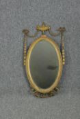 Wall mirror, gilt and gesso Adam style. H.77 W.42cm.