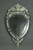 Wall mirror, Venetian style with etched glass. H.135 W.76cm.