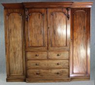 Compactum wardrobe, Victorian mahogany. H.213 W.230 D.52cm. (Comes in six sections for ease of