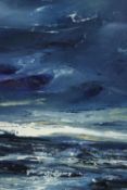 Ann Daly (Irish). Seascape. In a white boxed double frame. A rolling seascape in thick oil