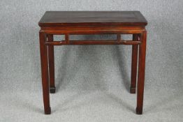Console or centre table, Chinese teak. H.88 W.92 D.51cm.