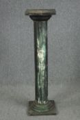 Plant or urn stand, distressed painted. H.114 W.30 D.30cm.