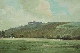 Edwin Harris,B.W.S. (1891-1968), a framed and glazed watercolour 'Chanctonbury Ring from