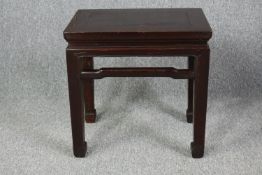 Lamp table, Chinese teak. H.52 W.51 D.32cm.