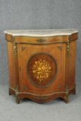 Side cabinet, Continental style, kingwood and burr walnut with floral satinwood inlay and ormolu