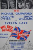 No Sex Please, we're British. Strand Theatre poster. Starring Michael Crawford. Circa 1975. H.52 W.