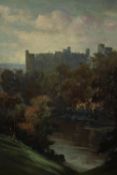 Maurice Randall (1865-1950). Oil on canvas. Landscape with a castle in the distance. Signed bottom