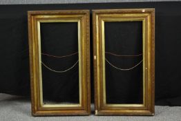 A pair of 19th century giltwood and gesso picture frames. H.84 W.38cm. (each)