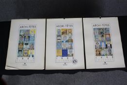 Three Archi-tetes calendars. H.60 W.43cm. (each)
