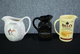 Three vintage whisky water jugs. Bells, Glengoyne and another. H.15cm. (largest)