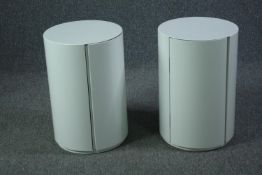 Bedside or bathroom cabinets, a pair contemporary Meridiani. H.55 Dia.37cm. (each)