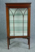 Display cabinet, Edwardian mahogany and satinwood inlaid. H.128 W.65 D.32cm.