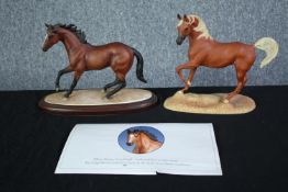 Two ceramic horses, a Pamela du Boulay My Friend Flicka model of a horse along with a Lenox 1989 '