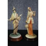 Two Vittorio Tessaro Italian hand painted porcelain figures of Art Deco ladies, signed and dated