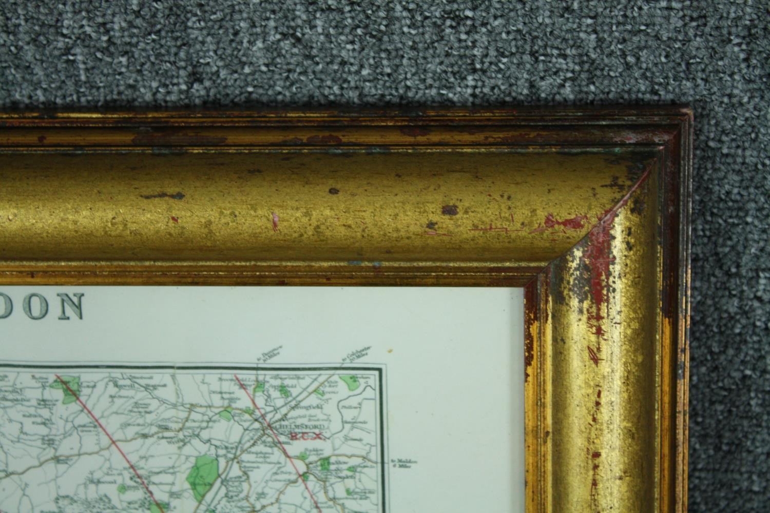 The Cyclist's Map of the Country Around London. Framed and glazed. Scale of a half inch to a mile. - Image 3 of 4