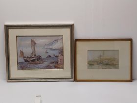 Two framed and glazed watercolours. H.45.5 W.54 cm (largest)