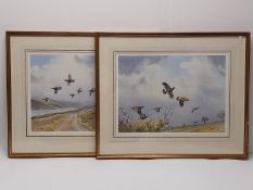 J.C.Harrison, two framed and glazed signed prints of game birds, label verso. H.58 W.70 cm each