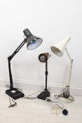 A vintage Memlite and Anglepoise lamp. The tallest is 94 cm high.