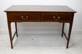 Writing table, Edwardian mahogany and satinwood inlaid. H.70 W.79 D.50