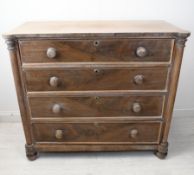 Chest of drawers, mid 19th century mahogany. H.102 W.114 D.55