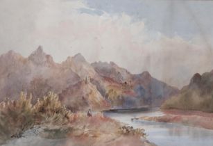 Watercolour, 19th century, framed and glazed. H.60 W.85 cm