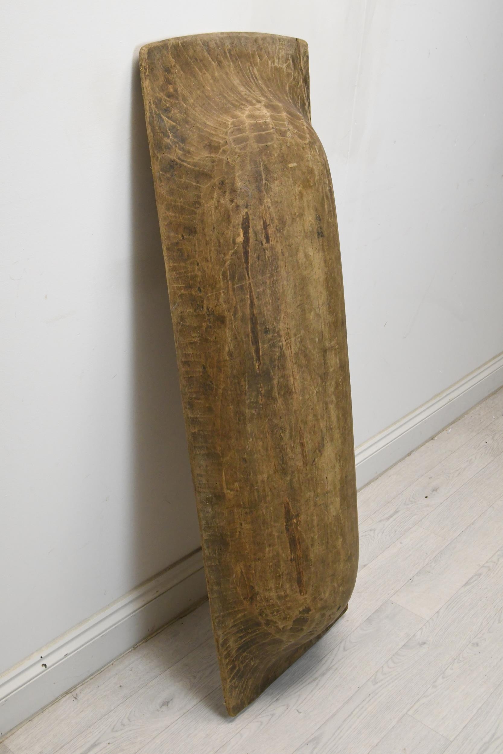 A hollowed wooden dough trough. H.120 W.40cm. - Image 4 of 6