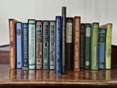 A collection of Folio Society books in their cases. Largest is H.29 W.25cm.