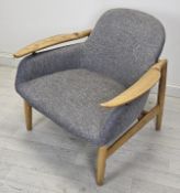 Lounge armchair, a Concord Leisure Chair, vintage style elm framed. H.79 W.79 D.70cm.