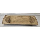 A hollowed wooden dough trough. H.120 W.40cm.
