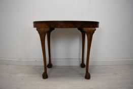 Card table, mid Georgian style walnut. H.65 W.90 D.55cm.