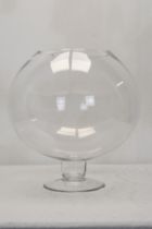 A large clear blown glass terrarium/goldfish bowl. H.44.cm.