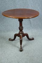 Occasional table, Georgian mahogany with tilt top action. H.70 Dia.74cm.