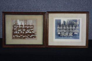 Two framed photographs of Edwardian football teams. Bowes Park and Winchester? Framed and glazed.