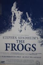 Stephen Sondheim. Poster from 'The Frogs' musical. Framed and glazed. H.54 W.41 cm.