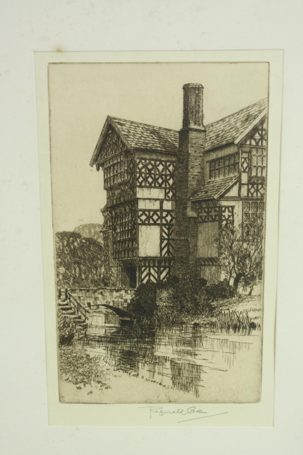 Etching. Little Morton Hall, Cheshire. Signed by the artist in pencil. Framed and glazed. H.47 W. - Image 3 of 4