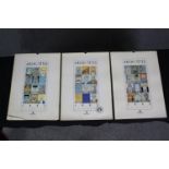 Three Archi-tetes calendars. H.60 W.43cm. (each)