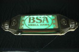 An illuminated BSA flashing sign. H.72 W.19 D.8cm.