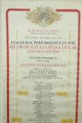 The Metropolitan Opera House. Lincoln Centre. 1966. Anthony and Cleopatra. Silk programme. H.56 W.33