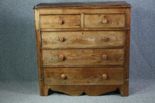 Chest of Drawers, 19th century pitch pine. H.121 W.120 D.50cm.