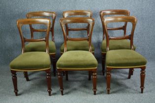 Dining chairs, a set of six Victorian mahogany.