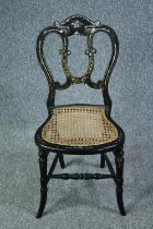 Bedroom chair, Victorian papier mache with mother of pearl inlay.