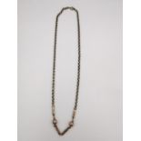 A Victorian 9ct rose gold chain with ball and bar design to the front, the rest of the chain rolo