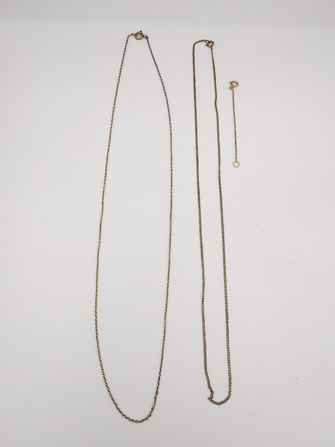 A 9ct yellow gold fine trace chain along with a yellow metal trace chain and 9ct yellow gold - Image 2 of 7